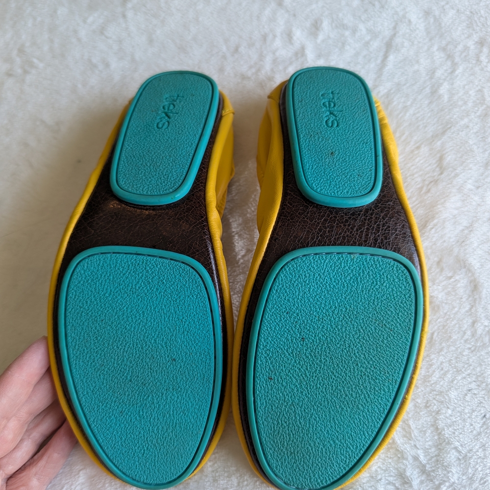 Yellow Leather Ballet Flats - Picture 3 of 3